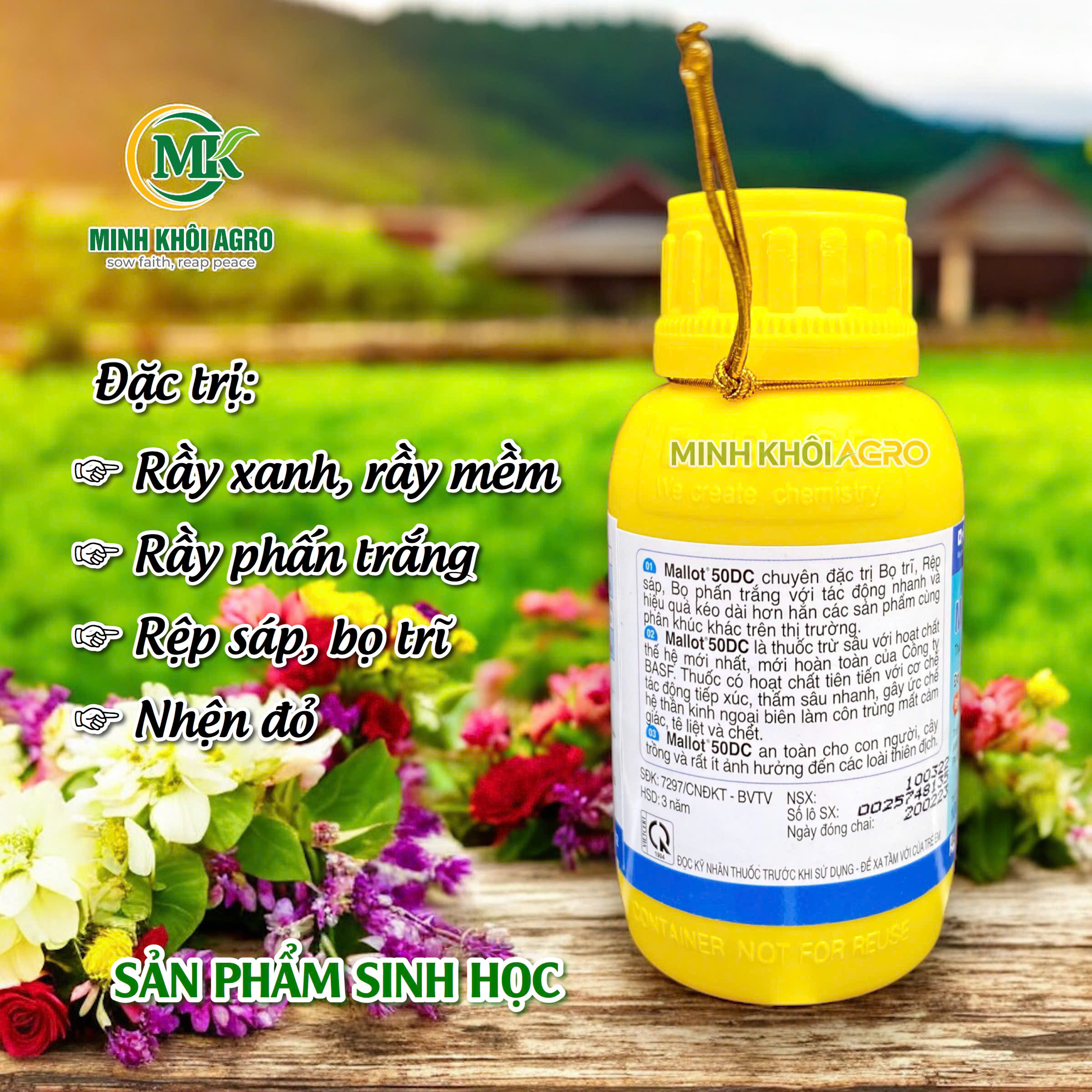 Thuốc trừ rầy sinh học Mallot 50DC - Chai 100ml
